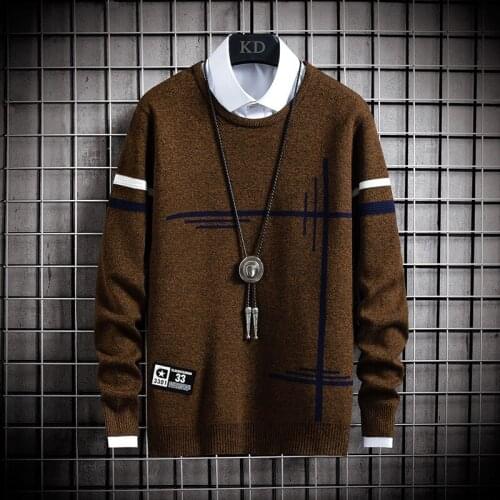 New Brand Round Neck Sweater Men Classic Casual Pull Homme 2020 Winter Thick Warm Sweaters Soft Knitwear Pullover Men