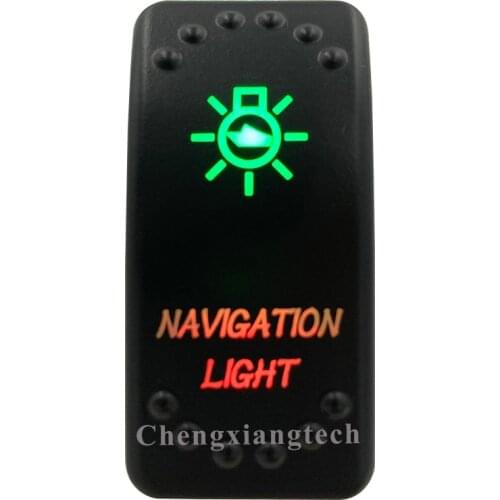12v 24v, On Off, Up Green & Down Red Led Backlit - Navigation Light - Laser Rocker Switch for Car Boat Truck Bus Push Switch
