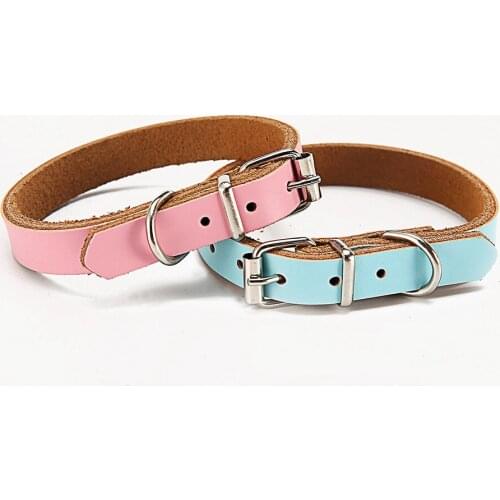 5 Colors Leather Pet Collars Adjustable Dog Basic Collar for Small Large Cats Pet Necklace Collar Puppy Dog Decoration MP0061