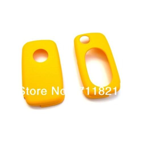 MK4 Oval Key Pad Remote Flip Key Cover Yellow For Volkswagen For VW