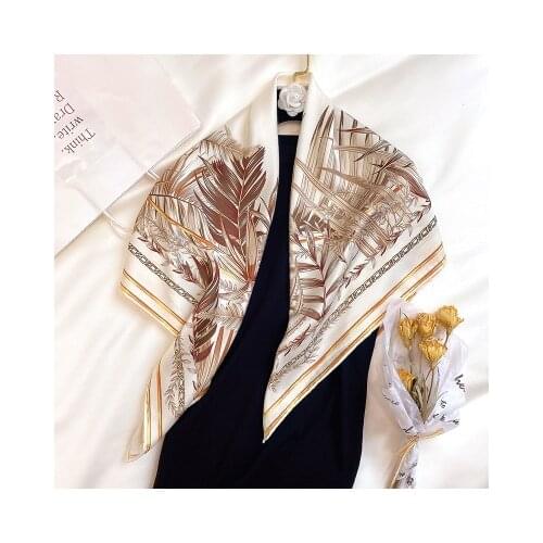 90*90cm Artistic Mori New Style Twill Weave Silk Square Scarf Female Korean Fashion Shawl women