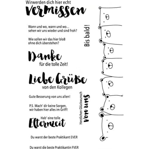 German Words Transparent Clear Stamps for DIY Scrapbooking/Card Making/Kids Christmas Fun Decoration Supplies ST0463