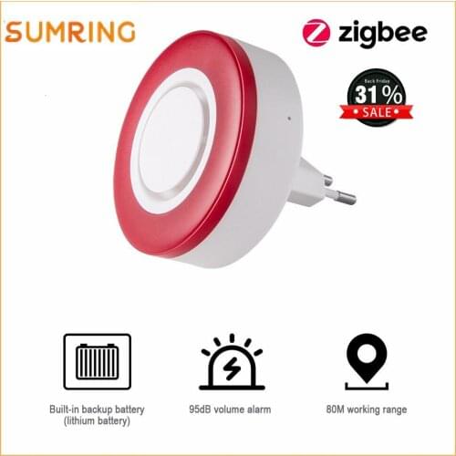 Smart Home Siren Alarm Zigbee 3.0 Wireless Indoor Fire Strobe flash big sounds to threaten thief Siren 1.2
