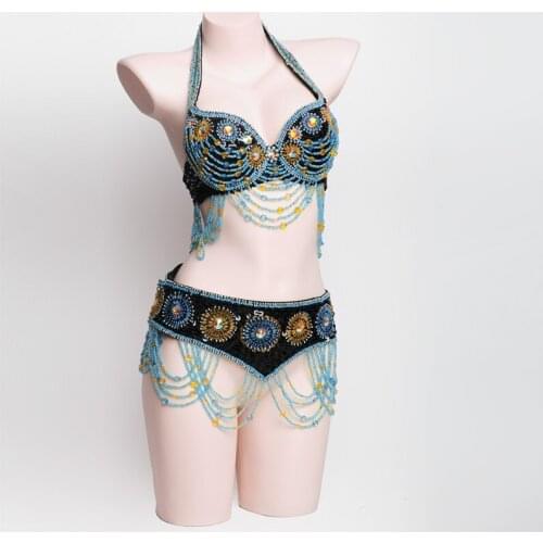Carnival Belly dance Costume Wear Sexy Tassel Belly dance set Belly dancing Clothing Performance costume bling dance BRA&Belt
