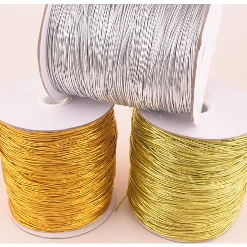 1mm Gold/silver elastic rope Round Rubber String Packing Ornaments For Home Decor Handmade Gift Packing Crafts Jewelry Making