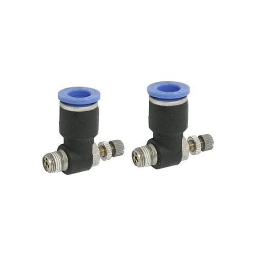 10mm Tube Quick Connector 1/8" PTThread Speed Control Air Valve Throttle 2 Pcs Free shipping