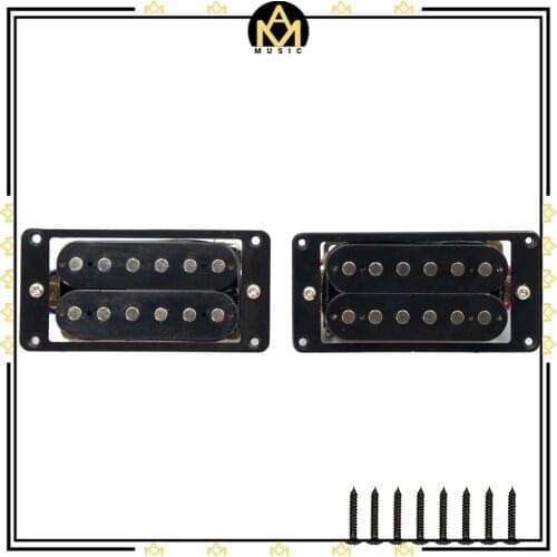 2 Pcs Guitar Pickups Double Coil Pickups Set Humbucker For Electric Guitar Pickup Neck Bridge Set W/ Black Frame Black Color