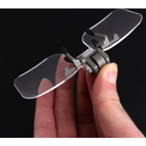 2X Glasses Style Magnifier Magnifying Glass with Clip For Reading