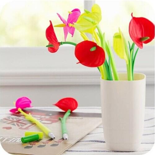3PC/Set Cute Kawaii Flower Gel Pen Creative Silicone Korean Pens COLOR RANDOM