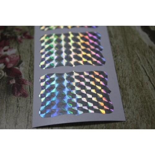 4.6x3.5cm Silver Hologram Frame Sticker Labels