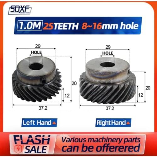 45 degree ,TWO piece, left helical gear, 1M25T, can be used with matching right helical gear, factory direct sale