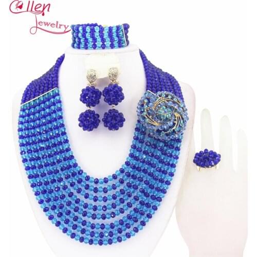 African Beads Jewelry Set Crystal Beads Necklace Set African Jewelry Set Crystal Jewelry Set Free Shipping W6636