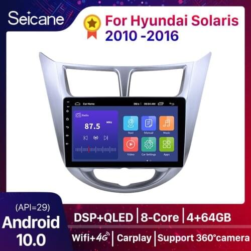 For Hyundai Solaris 1 2010 - 2016 Car Radio Multimedia Video Player Navigation GPS Android 10.0 2 din 2+32G 9 inch QLED DSP IPS