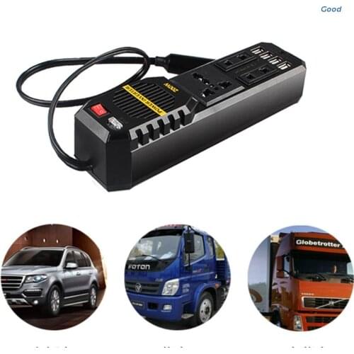 200W Car 4 Port USB 12V DC to AC 220V Vehicle Power Inverter Adapter Converter