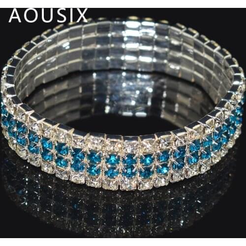 Full Rhinestone Shiny Bracelet for Women Crystal Stretch Bracelet Bangle Wristband Elastic Wedding Bridal Jewelry Gift
