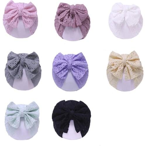 Kids Hat, Unisex Solid Color Bowknot Hollow Out Cap Turban Hat Beanie for Spring Summer Fall 2021 New Fashion