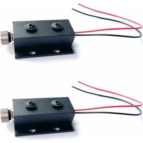2pcs Focusable 3-5V 650nm 5mW Red Dot Line Cross Laser Diode Module 12x30mm W Heatsink