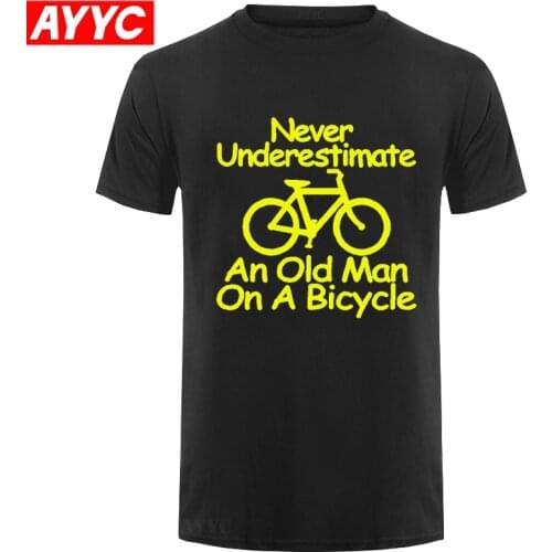 Cycopath Bicycles Biker T shirt Tshirt Mens O Neck Short Sleeve Funny Men Never Underestimate An Old Man on A Bicycle T Shirt