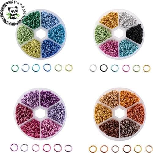 PANDAHALL Aluminum Wire Open Jump Rings Split Rings Mixed Color For Jewelry Findings DIY Necklace Bracelets 6x0.8mm 1080pcs/box