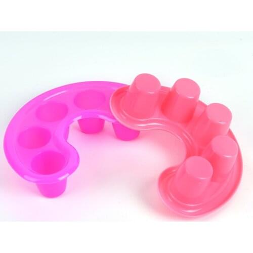 Nail Art Hand Soaker Wash Bowl UV Gel Powder Polish Remover Manicure Tool Five Holes Nail Art Accessories Random