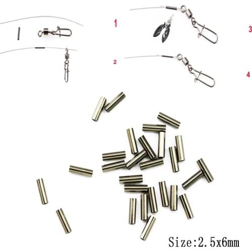 50 pcs/100 pcs/200 pcs Metal Silver Plated Long Tube Crimp End Beads Finding Jewelry 2.5x6mm