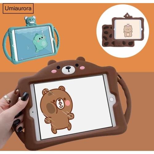 Cute Cartoon Cover for IPad 9.7 2018 2017 Pro 11 10.2 8th 7th Air 1 2 3 4 10.9 2020 Mini 5 Kids Tablet Case Silicon Stand Funda