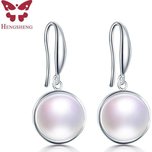 Fine Jewelry Genuine Natural Freshwater Pearl Earrings, 100% Real Pearl Dangle Earring, 925 Sterling Silver Earrings For Women
