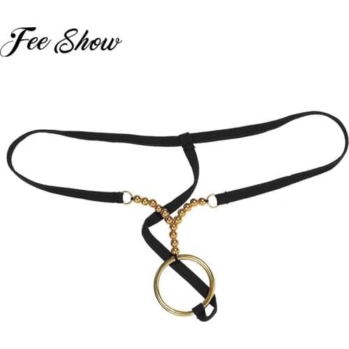 Mens Erotic Lingerie Crotchless O-rings and Beads Panties Jockstraps Sexy Open Crotch Thongs G-strings Bikini Briefs Underwear