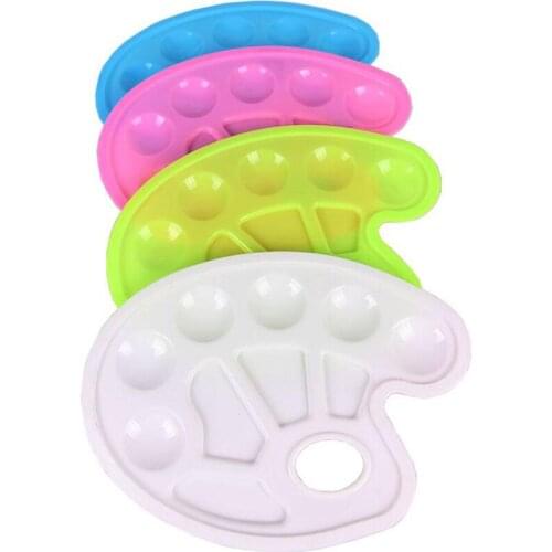 4 pcs Watercolor Palette Plastic Watercolor Paint Multi-functional10-hole Easy Washable Art Drawing Supplies