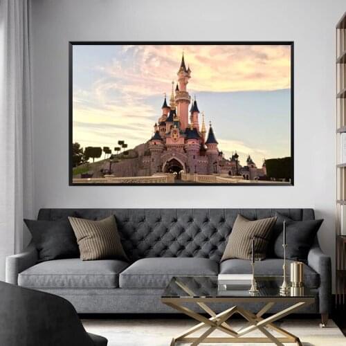 Disneyland Pairs Park Castle Canvas Painting Abstract Tower Posters and Print Nordic Wall Art Picture for Living Room Home Decor