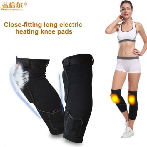 Winter Sport Cotton Battery Women Heated Kneepad Wraps Knee Braces Leg Supports Thermal Breathable Electric Heating Outdoor Ski