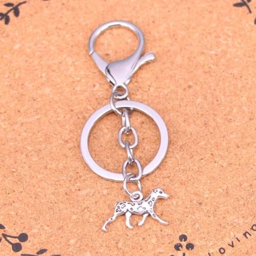 New Fashion Silver Color Alloy Metal Pendant dog dalmatians Key Chain Key Ring Gift For Car Keychain Accessory