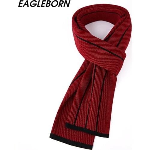 2021 New Scarf Men Winter Plaid Wool Cashmere Knitted Jacquard Scarf Men Business Striped Scarf Designer Vogue Scarves 180*30cm