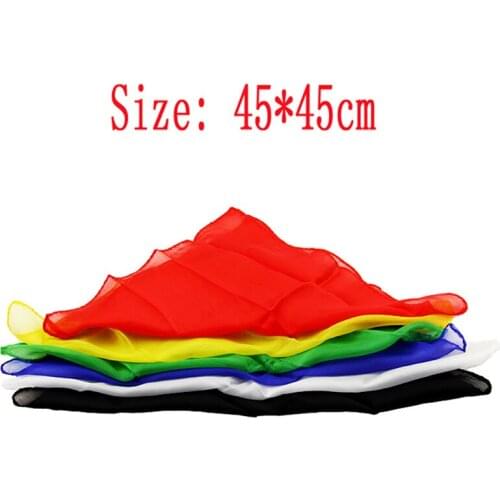 New 6pcs/pack 45*45cm Silk Magic Tricks Magic silk for Magician Change Color Silk Scarf Streets Stage Magic Props Tools