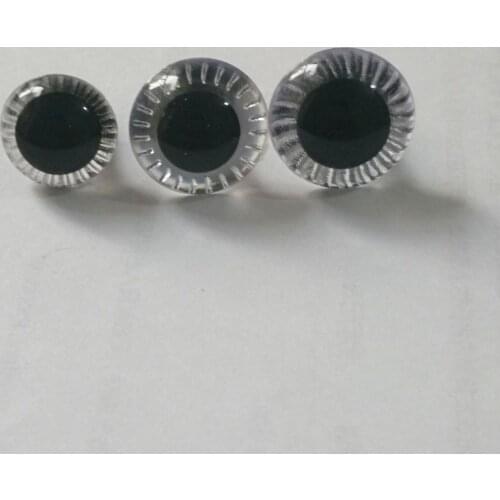 New items 12mm/14mm/15mm clear glitter toy safety eyes with hard washer for diy doll findings-100pcs/lot