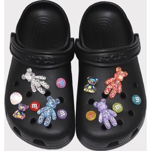 Crocses Charms Designer DIY Sequin Bear Garden Shoe Buckle Shoes Decaration for Croc JIBZ Clogs Kids Boys Women Girls Gifts