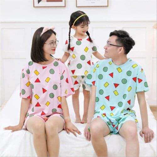 Baby Boys New2021Pajamas Sets Summer Night Set Parent-Child Sleepwear Family Of Three Matching Outfits Clothes Pyjamas For Girls