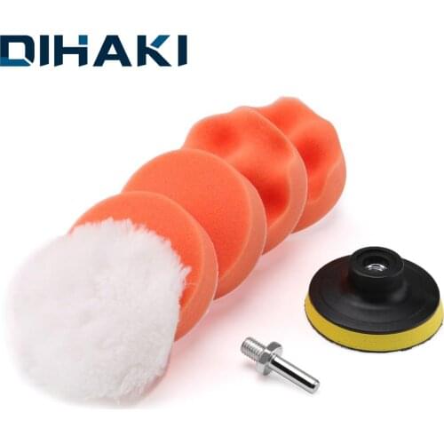 7Pcs Polishing Sponge Wheel Buffing Pad Set for Glass/Car Polisher with M10 Drill Adapter Pad Diameter 3 Inch for Electric Drill