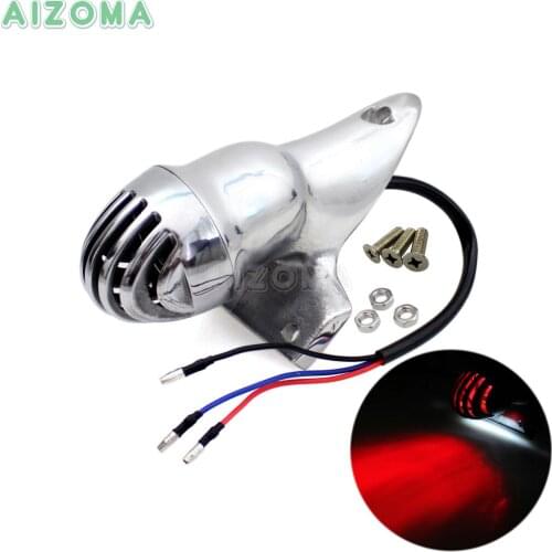 Polish Scrambler Motorcycles Taillight Grill Guard LED Brake License Plate Lamp For Harley Kawasaki Yamaha Honda Bobber Choppers