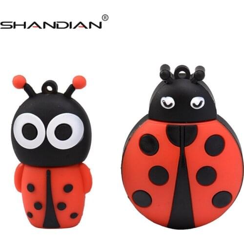 SHANDIA Nflash usb drive disk cute Beetle memory stick Pen drives personalized mini pendrive 4gb 16g 32gb 64G Ladybug cle usb2.0