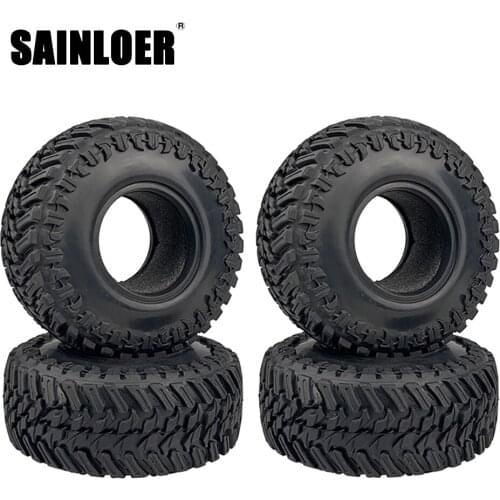 SAINLOER 4PCS 107mm Rubber 1.9 Inch Wheel Tire Tyre for 1:10 RC Crawler Car Axial SCX10 90046 D90 Traxxas TRX4 TRX6