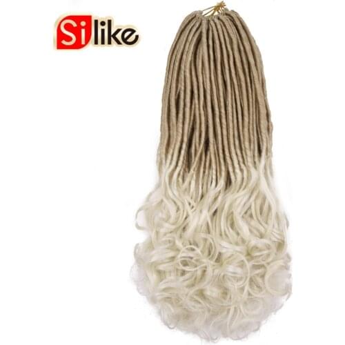 Silike Goddess Dreads Locs Crochet Hair Synthetic Braids 22Inch Pre looped Crotchet Braiding Hair Extensions 24Stands/Pack