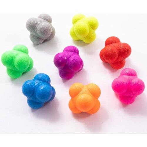Hexagonal Reaction Silicone Ball Agility Coordination Reflex Training Exercise Fitness Ball Fitness Massage Silicone Ball