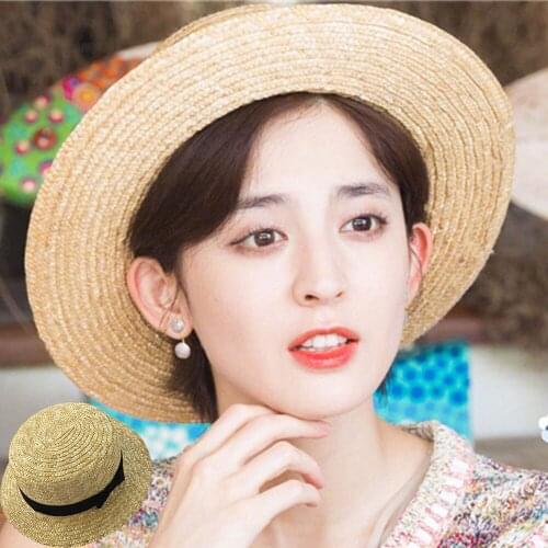 Fashion Flat Top Straw Bucket Women Star Hat Sun Protection Sunshade Cap Beach Outdoor Vacation All-matching Fishing Travel Hats