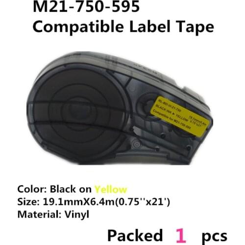 Compatible M21-750-595 Vinyl Label Maker Ribbon Cassette for BMP21 M21 BMP21 PLUS Printers Black On White Red Blue 19.1mm * 6.4m