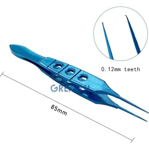 Titanium Straight Toothed Forceps Teeth Ophthalmic Tweezers with Teeth Veterinary Eye Instrument