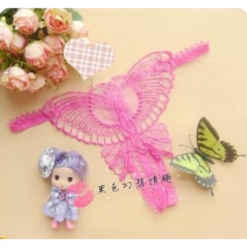 Rose Crotchless Butterfly Shape Thong Sexy Womens Panty G-string Sexy T-back 100 pcs/lot 003