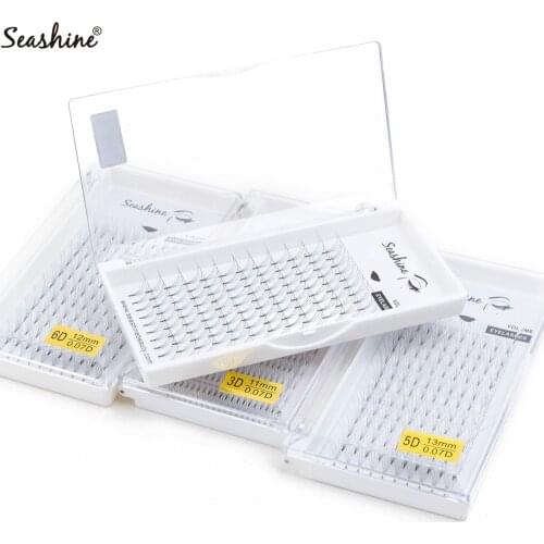 Seashine Short Stem 3D 4D 5D 6D Russian Volume Eyelashes Extension D Curl Premade Fans Lash Hot Selling Eyelash Individual Lash