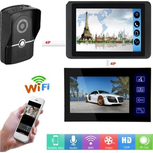 APP Remote Unlock Video Intercom 7 Inch LCD Wifi Wireless Video Door Phone Doorbell Camera Visual Speakerphone Intercom System
