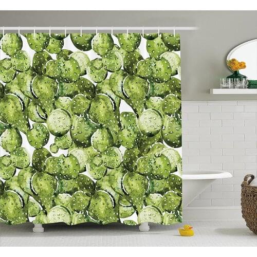 Cactus Shower Curtain Cactus Petals Spikes Sun Flowers in a Hot Mexican Desert Nature Beauty Art Wall Decoration Curtains